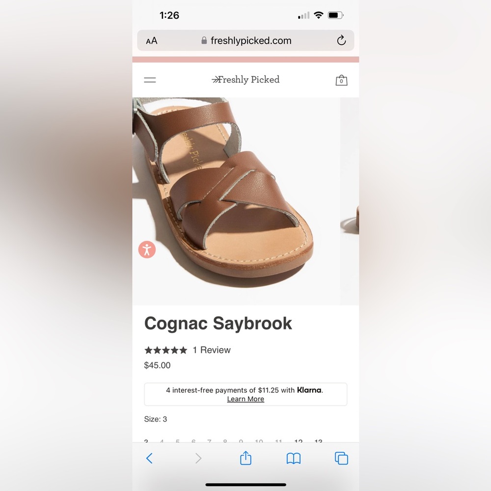 Toddler Girl’s Freshly Picked Saybrook Sandal in Cognac - Size 5